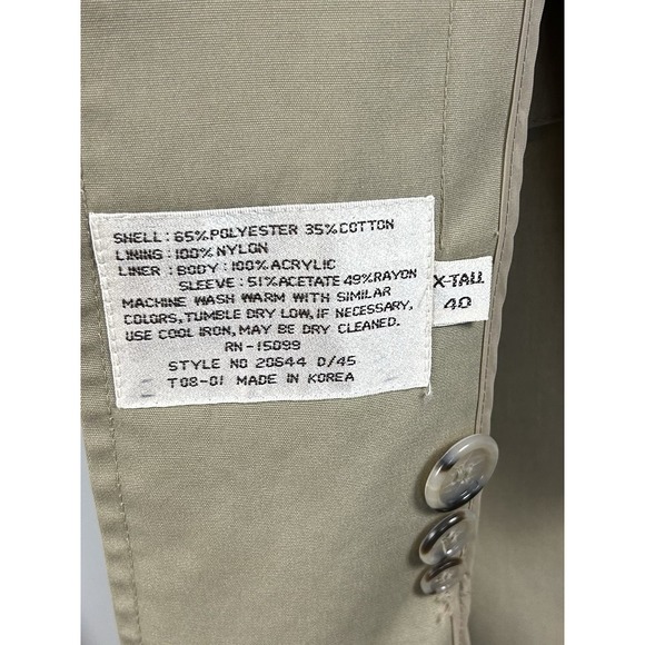 Vintage Raintamer XLT Mens Trench Coat Beige Long Removable Liner XL TALL Mob - Picture 8 of 13